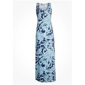 Lilly Pulitzer Womens Merrill Maxi Dress Size Medium High Tide Navy Scuba Doo